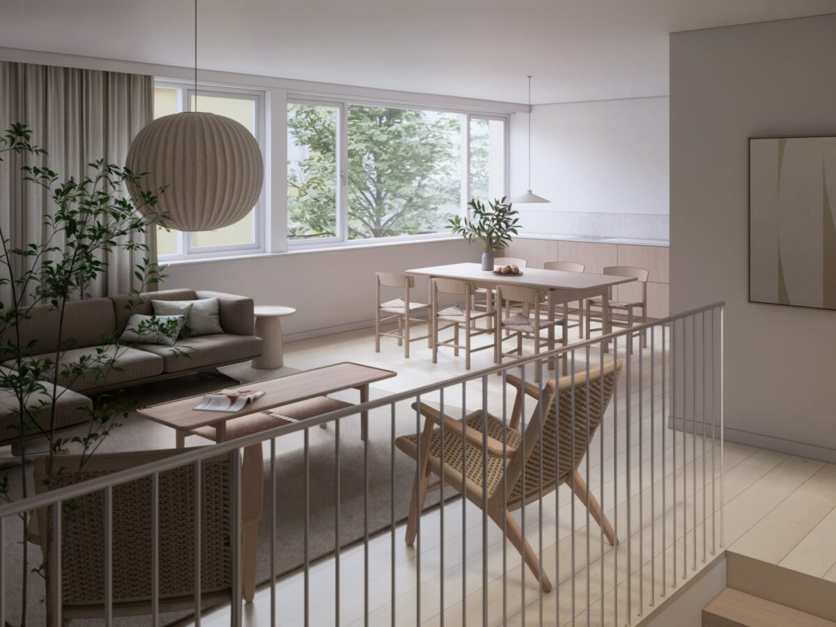 Vy 2 - Vardagsrum, kök