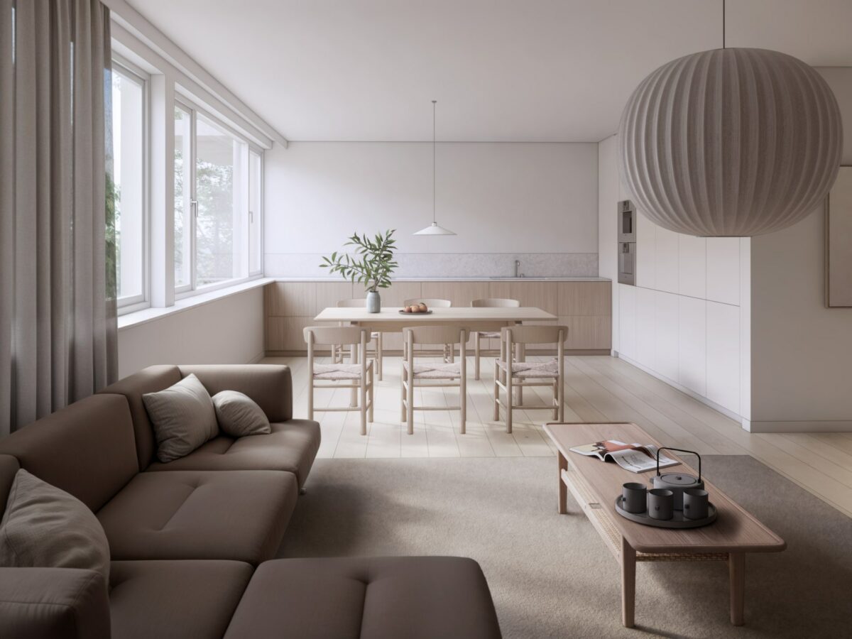 Vy 3 - Vardagsrum, kök