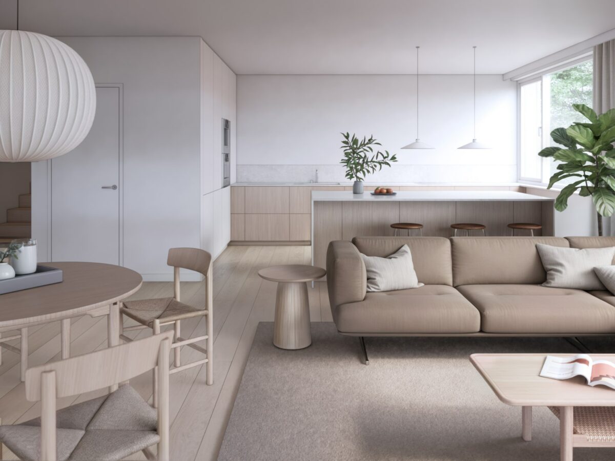 Vy 4 - Vardagsrum, kök