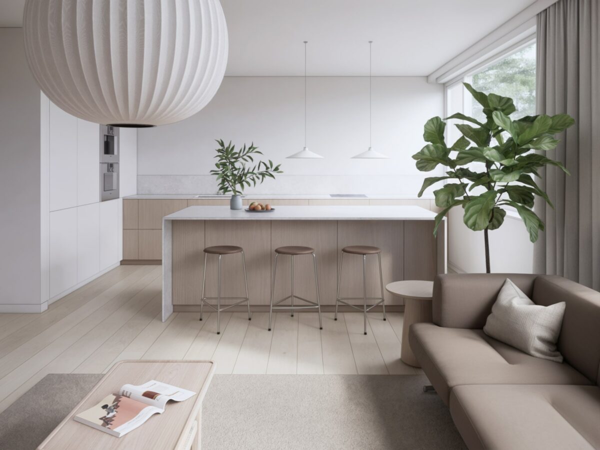 Vy 5 - Vardagsrum, kök